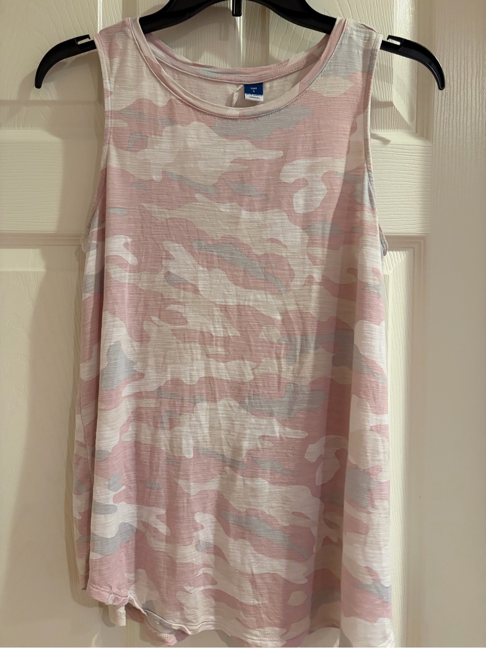 Old Navy Pink, White, Gray Camo Sleeveless Flowy Tank Top-Small